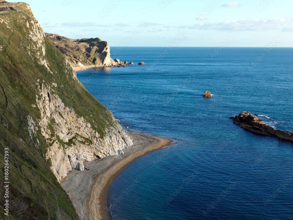 Fototapeta premium Man O'War beach and St Oswald's bay. The Jurassic coast, Dorset
