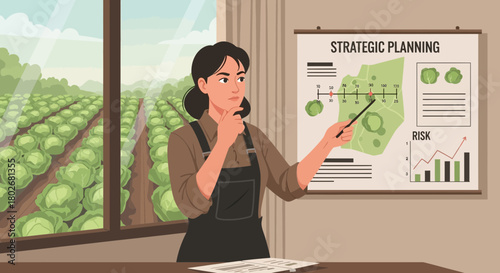 Strategic planning for agricultural business with crop management and risk assessment