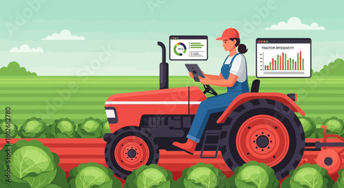 Smart farming, technology integration in agriculture for optimized yields illustration