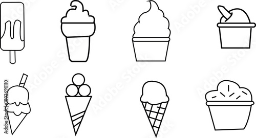 Ice cream icon set