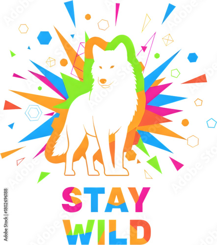 Stay Wild Wolf Vector