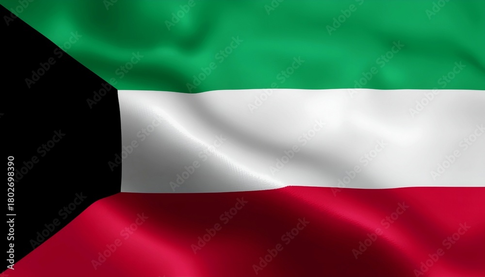 Obraz premium waving national flag of Kuwait