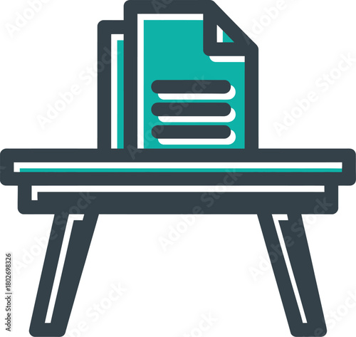 Icon of a shredder with documents simple flat vector design isolated on white background for office use