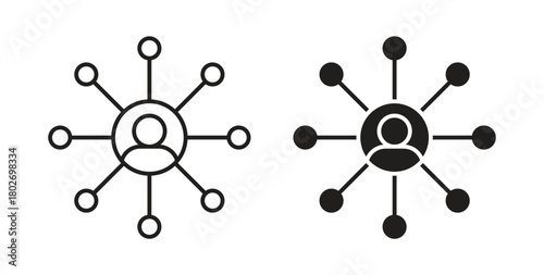 Affiliate marketing icon flat vector illustration. Black Thin Line Icon Emblem Concept