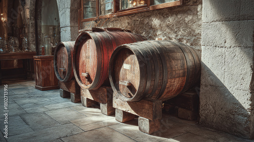 old wine barrels