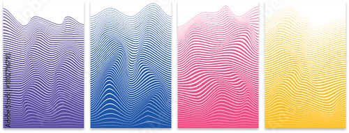Abstract Wavy Striped Minimalist Background Set