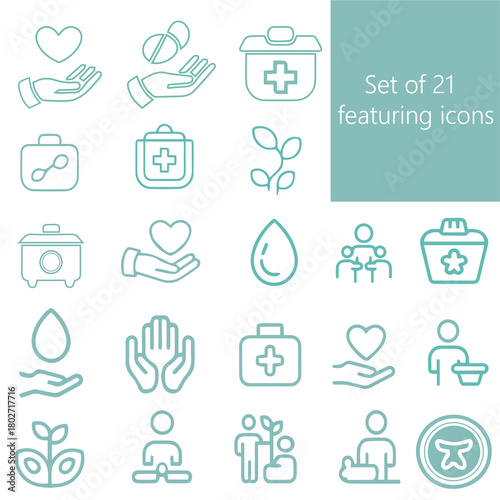 set of icons for featuring 