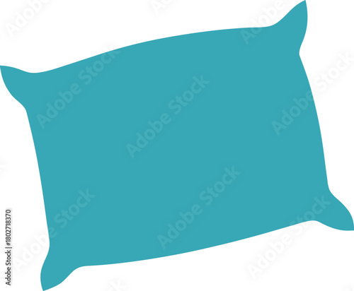 Teal Rectangular Pillow Vector Illustration for Sleep and Interior Comfort Themes