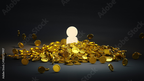 Figure Surrounded by Pile o...