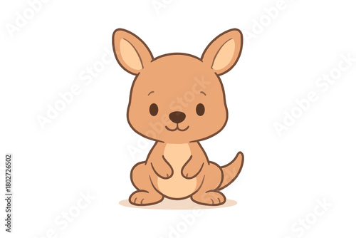 Cute baby kangaroo cartoon drawing with soft colors perfect for kids