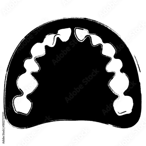 dentist icon, brush strokes, vector illustration on white background.