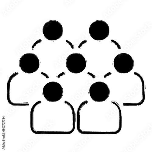 board of directors icon, brush strokes, vector illustration on white background.