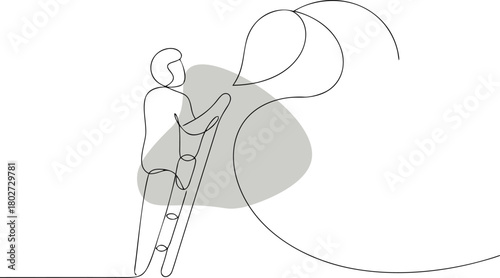 Person climbing ladder speaking speech bubble
