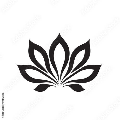 Lotus meditation flower flat icon design
