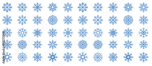 Stunning collection of unique snowflakes for elegant winter designs, perfect for holiday cards, banners and frosty backgrounds
