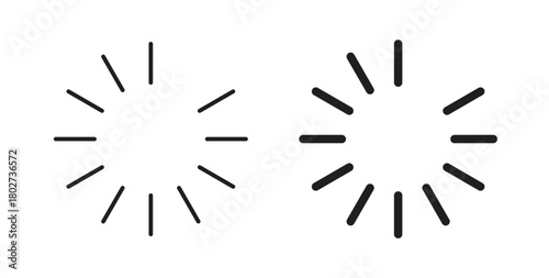 Loading icon flat vector illustration. Black Thin Line Icon Emblem Concept