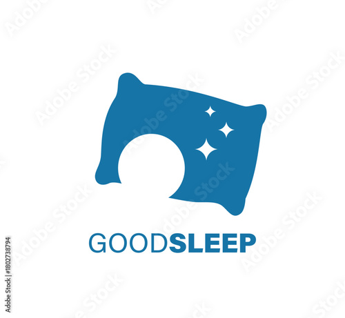 Minimalist Night Sleep Pillow Logo