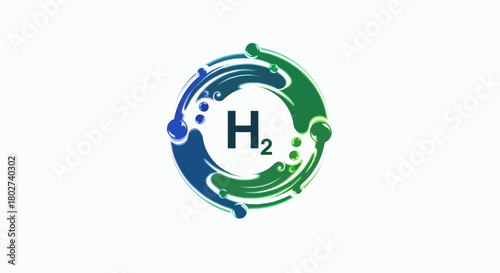 Abstract circular symbol representing hydrogen energy h2