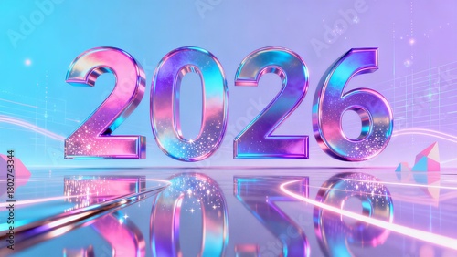 The year is 2026 and it is a bright and colorful image