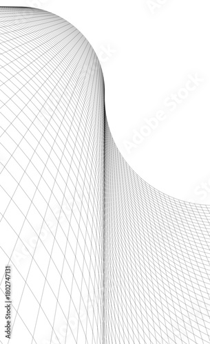 Modern building. Architectural background 3D illustration