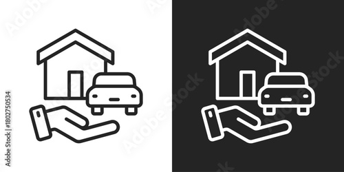 Asset Icon In Black And White Line Style