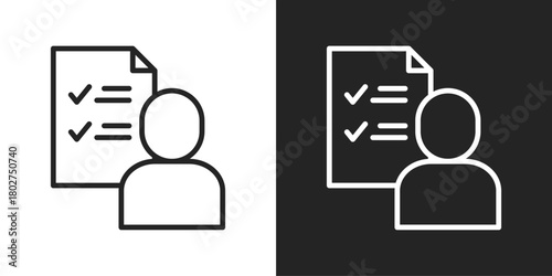 Auditor Icon In Black And White Line Style