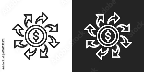 Expenses Icon In Black And White Line Style