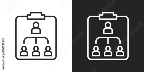 Hirearchy Icon In Black And White Line Style
