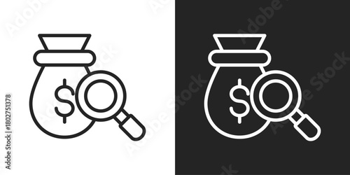 Search Icon In Black And White Line Style