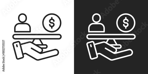 Balance Icon In Black And White Line Style