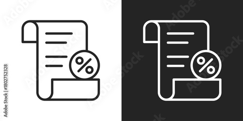 Tax Icon In Black And White Line Style