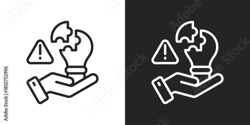 Problem Resolution Icon In Black And White Line Style