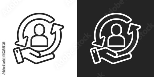 Retention Icon In Black And White Line Style