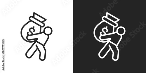 Liability Icon In Black And White Line Style
