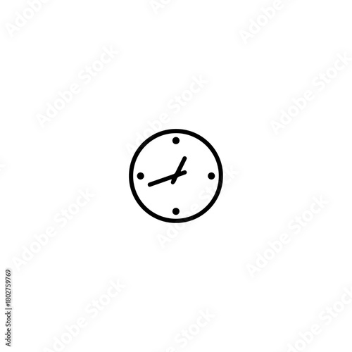 simple clock icon flat vector design.