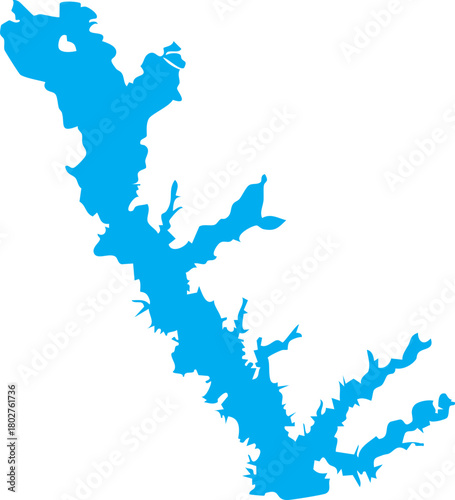 Cedar Creek Lake, Texas Map Editable Vector