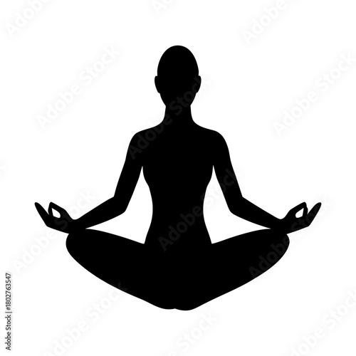 Woman in lotus yoga position