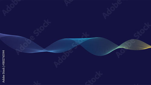 Abstract gradient wave background in nevi blue background.