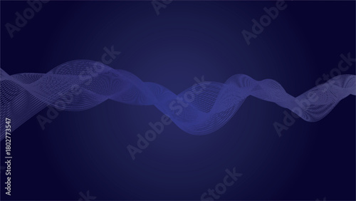 Abstract blue motion wavey design with soft fractal energy lines and gentle smoke texture for background design.