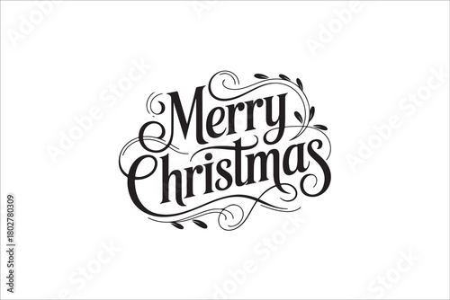Elegant Merry Christmas Typography Design