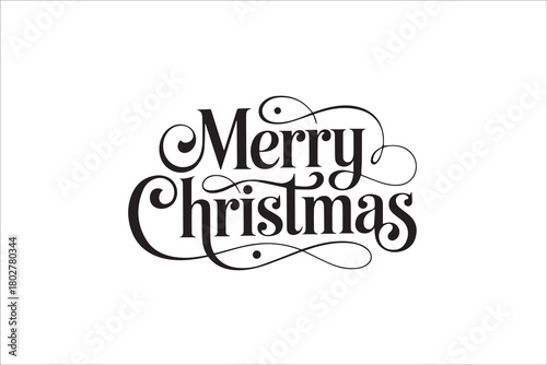 Elegant Merry Christmas Typography Design
