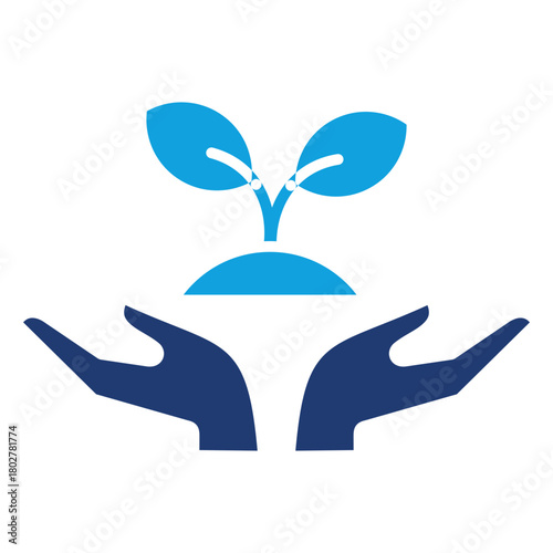 Comservation Flat Blue Icon