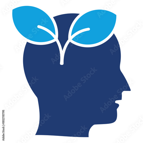 Green Mindset Flat Blue Icon