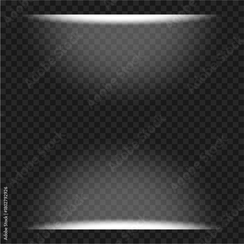 White Overhead Spotlight Glow Effect on Transparent Background