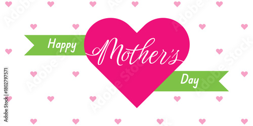 happy mothers day template banners with heart background