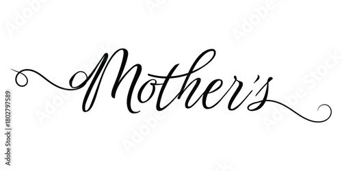 mothers calligraphy on white background. mothers hand drawn text