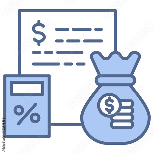 Budget Planning Blue Icon