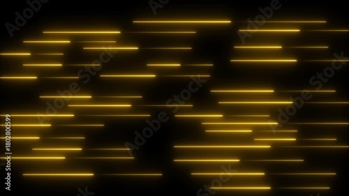 Abstract Yellow Neon Light Streaks Moving Fast on Black Background image photo
