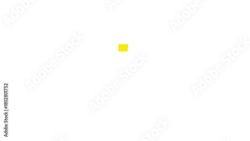 Single Yellow Square Floating on White Background Keywords: yellow, square, shape, geometric, isolated, simple, minimalist, graphic, design, element, object, art, clean, bright, solid, color