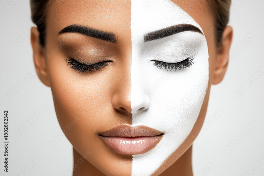 Fototapeta premium Facial skincare. Face beauty cosmetics